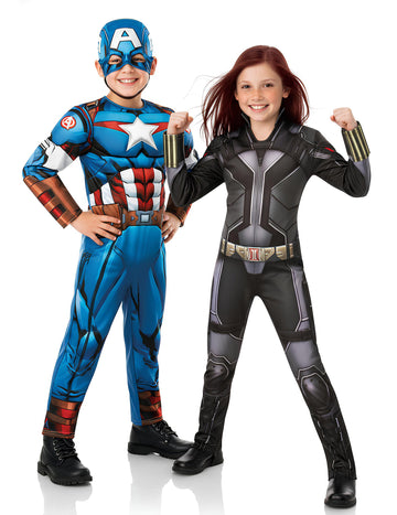 Costum de cuplu Căpitanul America™ și Văduva Neagră™ pentru copii