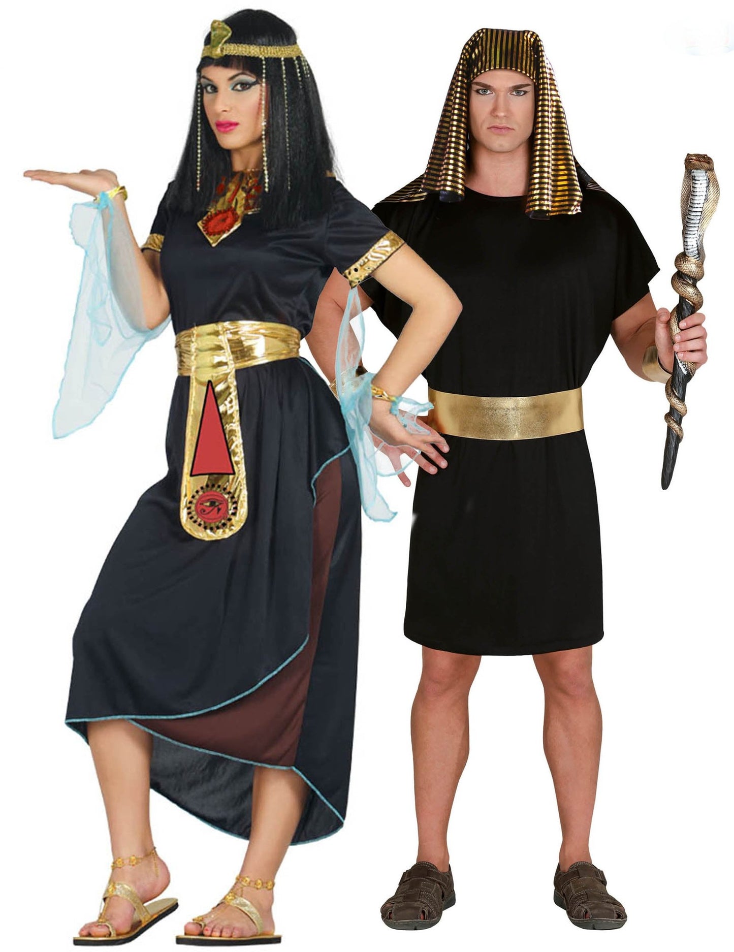 Costum de cuplu Cleopatra și Faraon pentru adulți