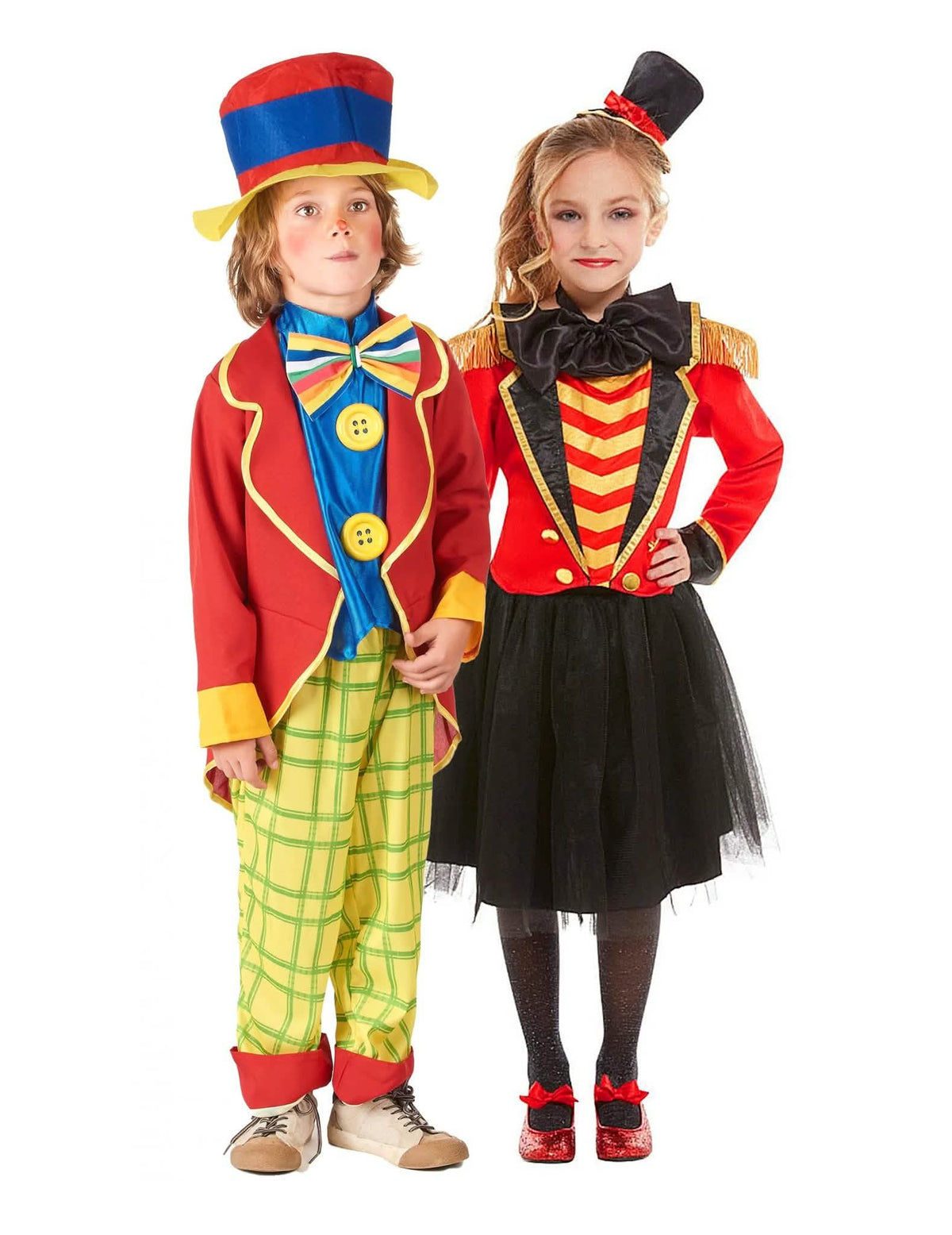 Costum de cuplu Madame Loyal și clovn pentru copii