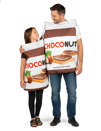 Costum de cuplu Choconut pentru adult și copil