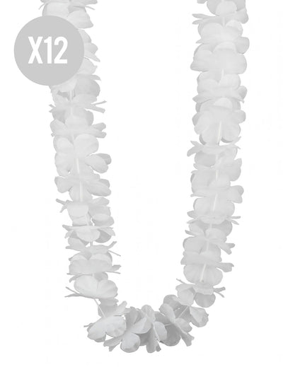 12 Coliere hawaiiene albe