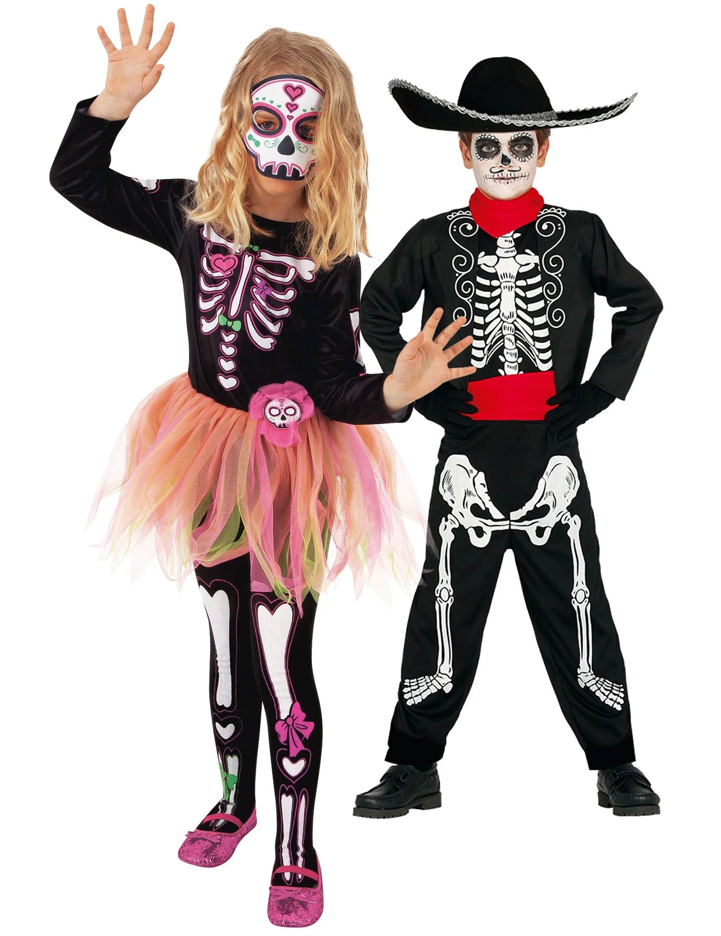 Costum de cuplu Dia de los Muertos pentru copii