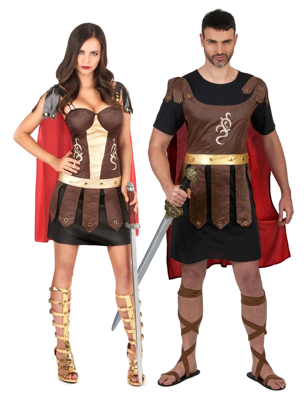 Costume de cuplu gladiatori romani pentru adulți
