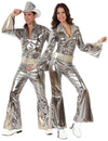 Costum de cuplu disco argintiu pentru adulți