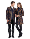 Costum de cuplu baroc albastru pentru adulți
