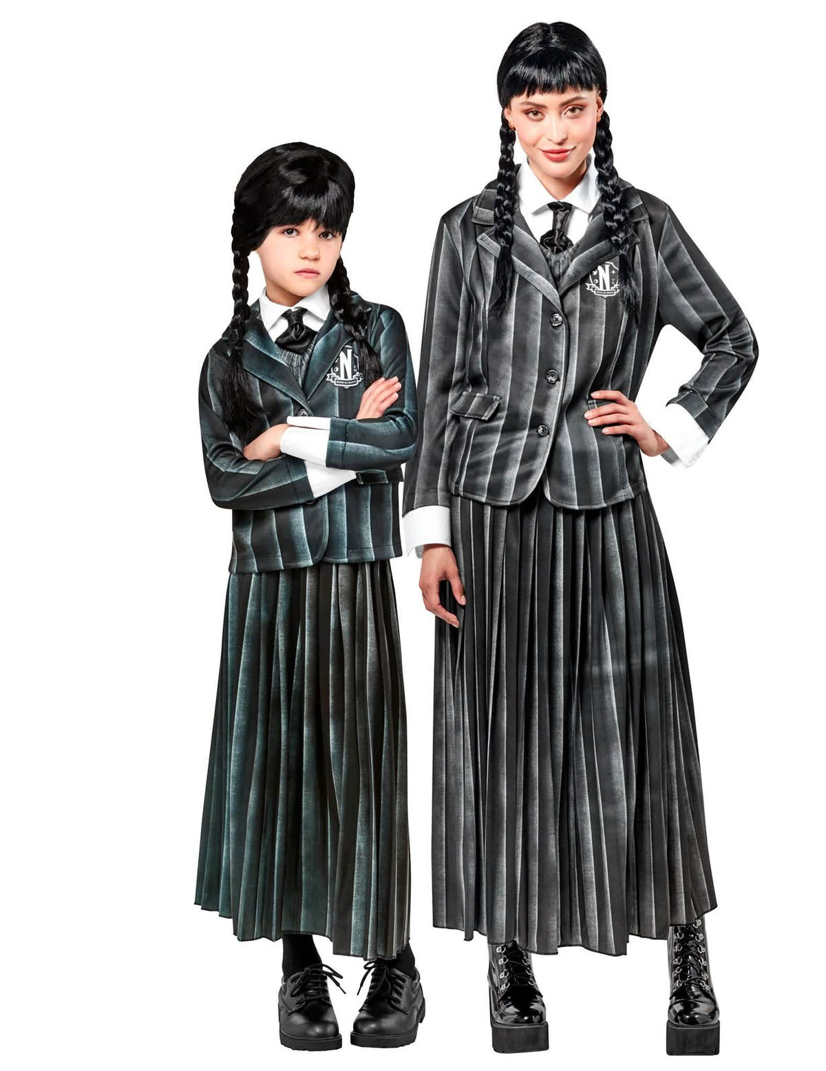 Costum de cuplu uniformă școlară Mercredi Addams™ copil adult
