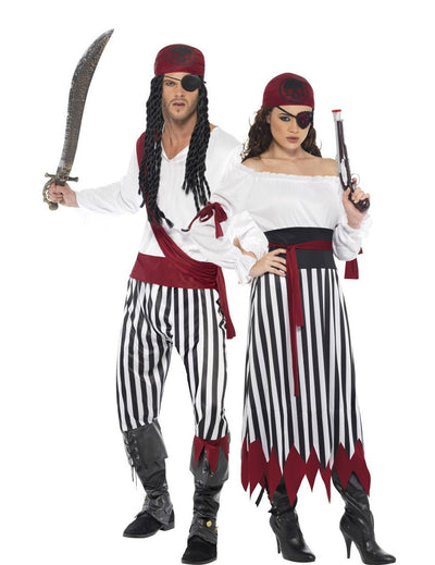 Costume de cuplu pirați în dungi
