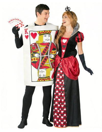 Costum de cuplu regină și rege de inimă pentru adulți