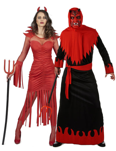 Costum de cuplu diavol demonic pentru adulți