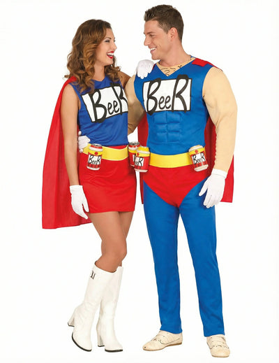 Costum de cuplu Beerman și Beerwoman pentru adulți