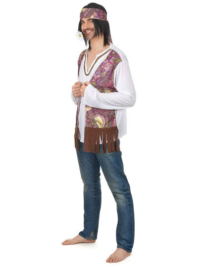Costum de cuplu hippie violet pentru adulți