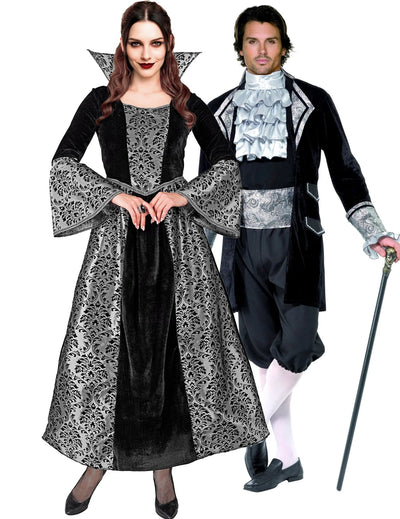 Costum de cuplu vampir baroc pentru adulți