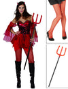 Pachet costum de diablesă pentru femei cu colanți și furcă de Halloween