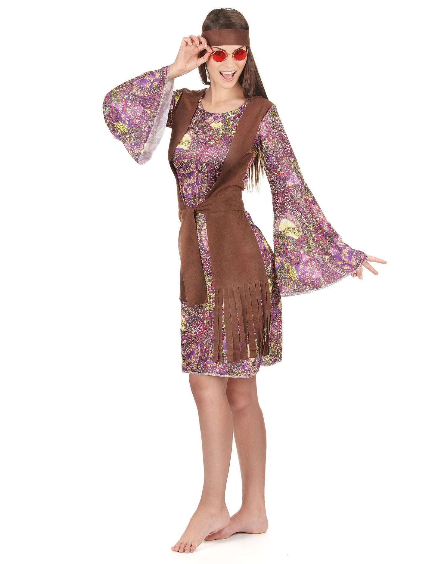 Costum de cuplu hippie violet pentru adulți