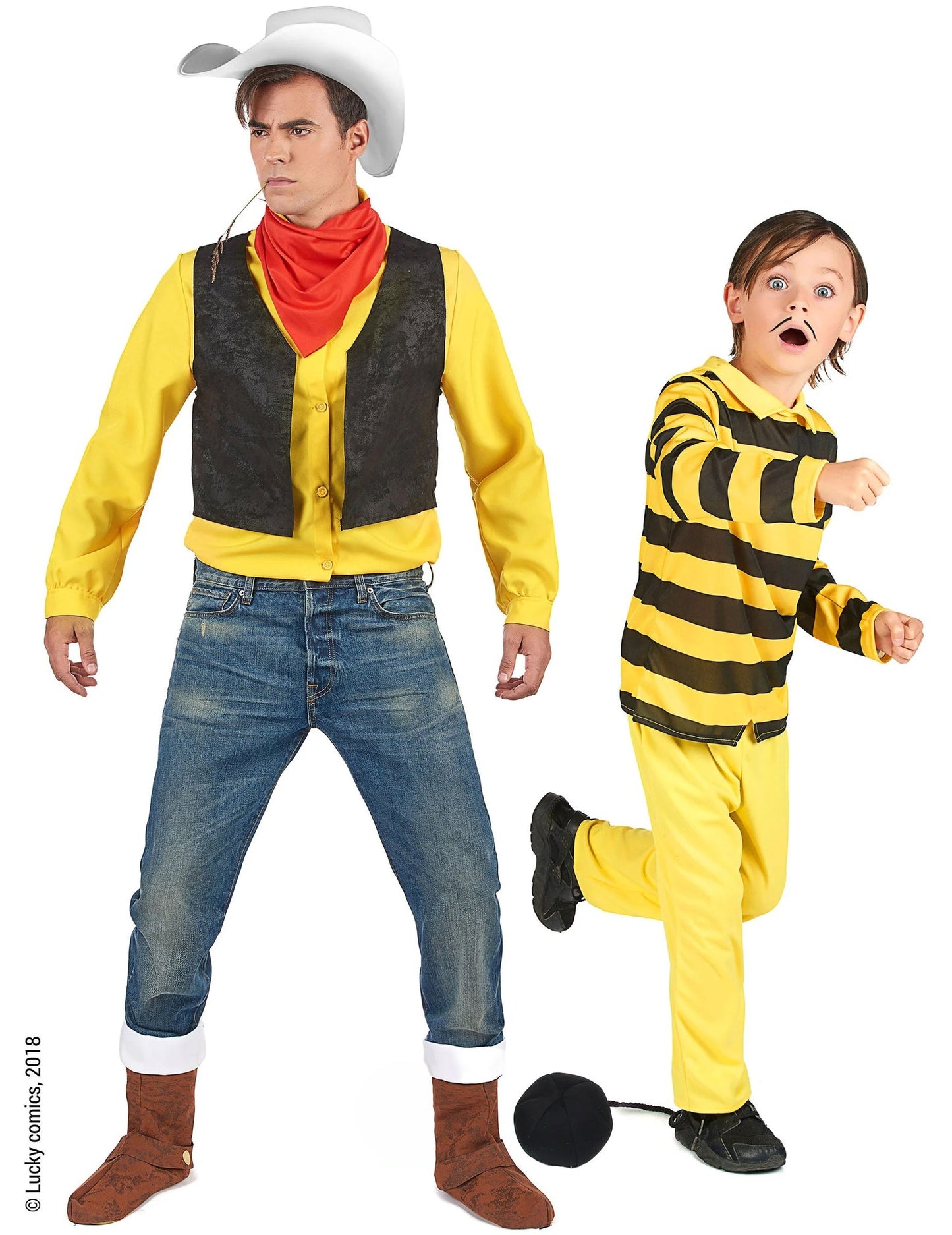 Costum de cuplu Lucky Luke™ și Dalton tată și fiu