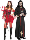 Costum de cuplu: diablesă sexy și călugăr demon pentru adulți de Halloween