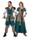 Costum de cuplu războinici vikingi pentru adulți
