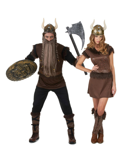 Costum de cuplu viking pentru adulți