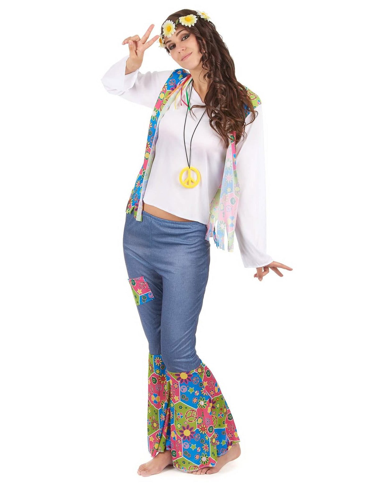 Costum de cuplu hippie colorat pentru adulți