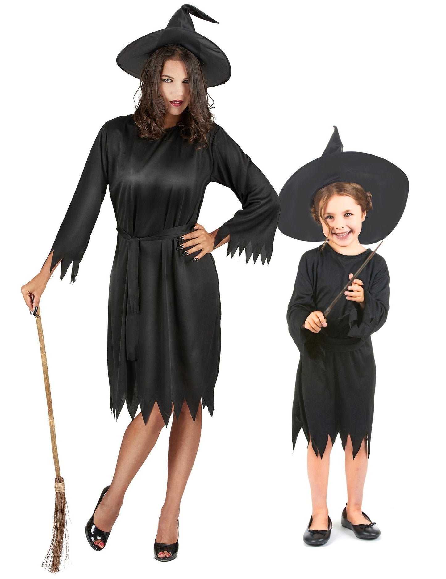 Costum de cuplu vrăjitoare Halloween mamă-fiică