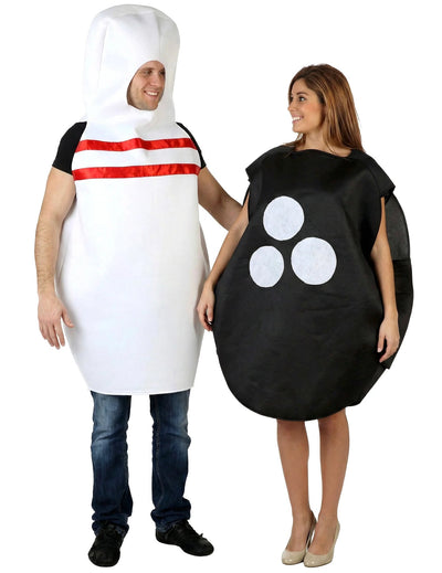 Costum de cuplu minge și popică de bowling pentru adulți, dublu