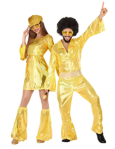 Costum de cuplu disco auriu