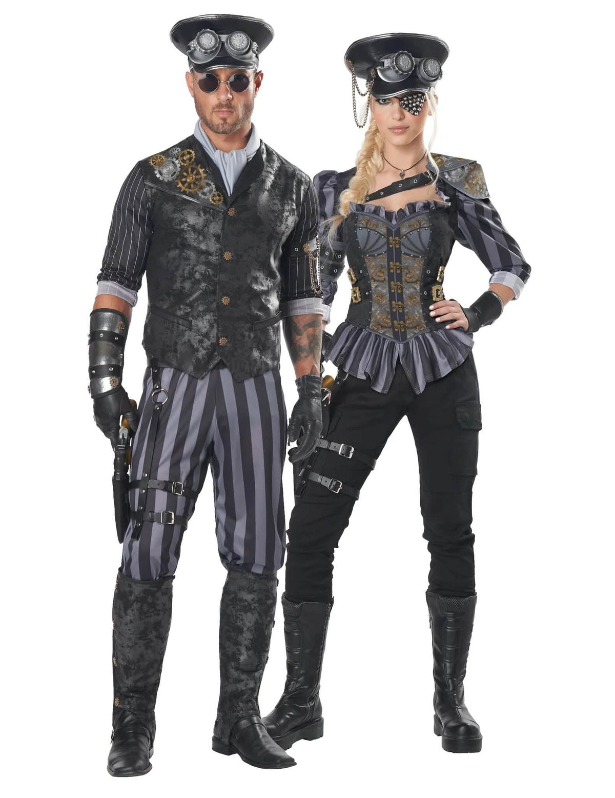 Costum de cuplu căpitani steampunk pentru adulți