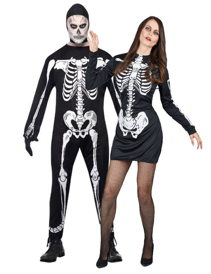 Costum de cuplu schelet de Halloween