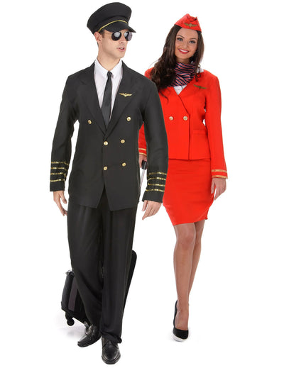 Costum de cuplu pilot și însoțitoare de bord pentru adulți