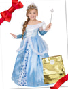 Set cadou costum de prințesă albastru cu accesorii pentru fată