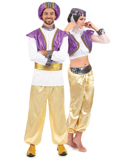 Costum de cuplu sultan și dansatoare orientală pentru adulți