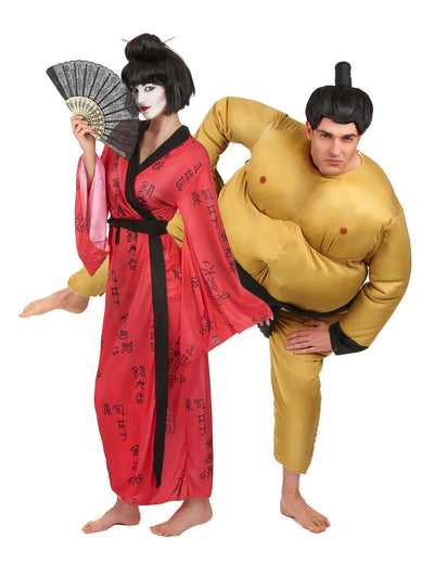 Costum de cuplu sumo și gheișă pentru adulți