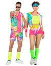 Costum de cuplu aerobic tie-dye pentru adulți