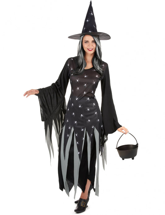 Pachet costum de vrăjitoare pentru femei cu ceaun și perucă de Halloween