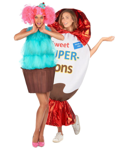 Costum de cuplu super bun și cupcake pentru adulți