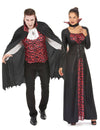 Costum de cuplu vampir, craniu negru și roșu