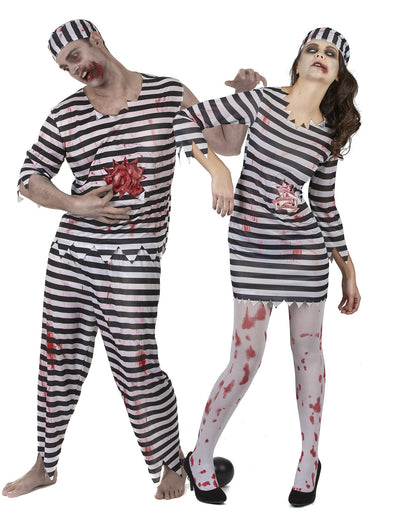 Costum de cuplu deținuți zombie de Halloween