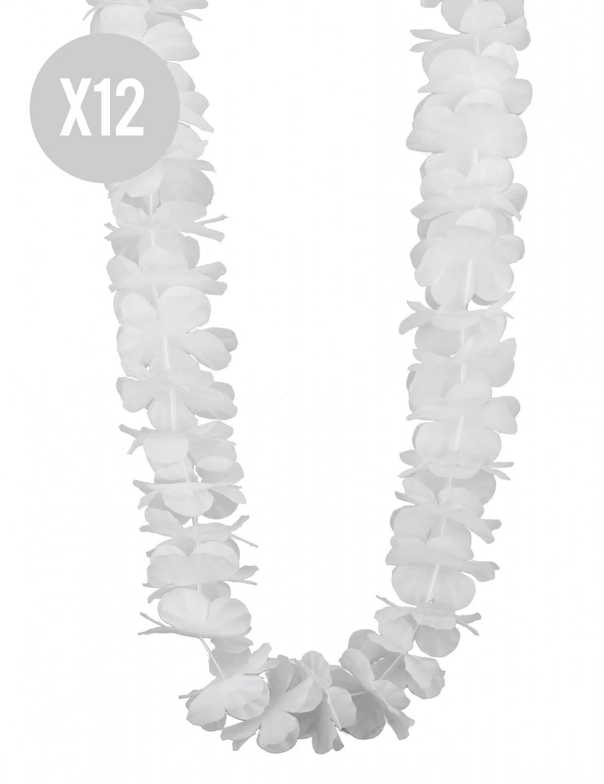 12 coliere hawaiene albe