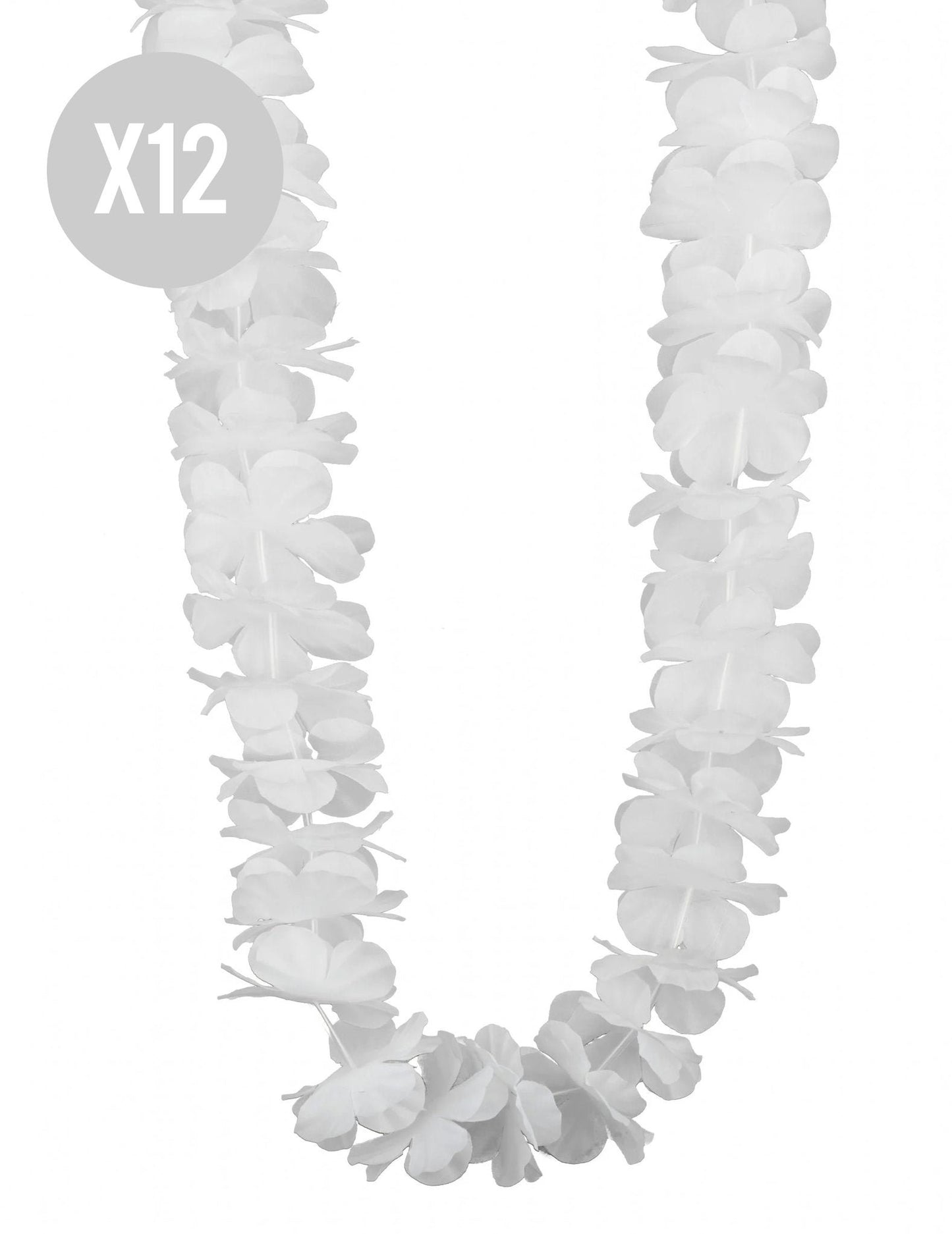 12 coliere hawaiene albe