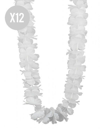 12 coliere hawaiene albe
