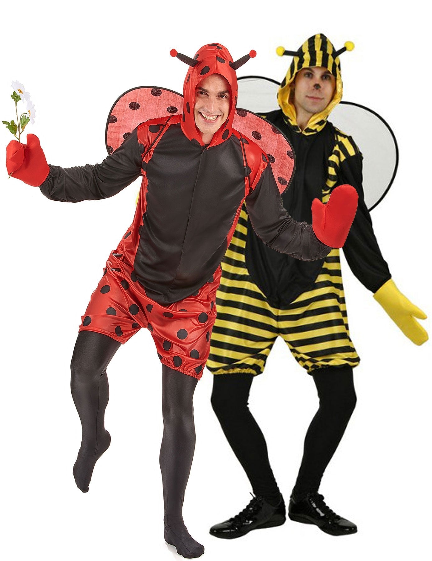 Déguisements de couple abeille et coccinelle hommes