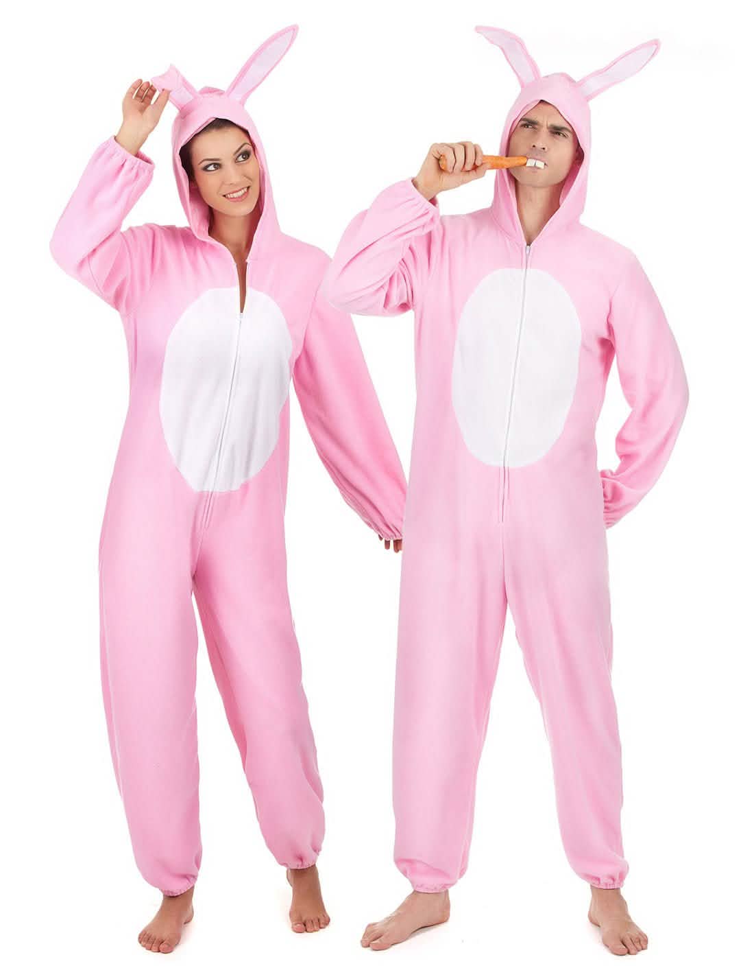 Costum de cuplu iepuraș roz