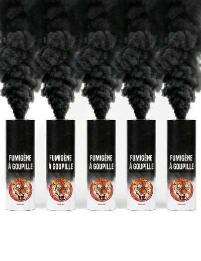Set 5 fumigene negre cu gropiță, 1 min