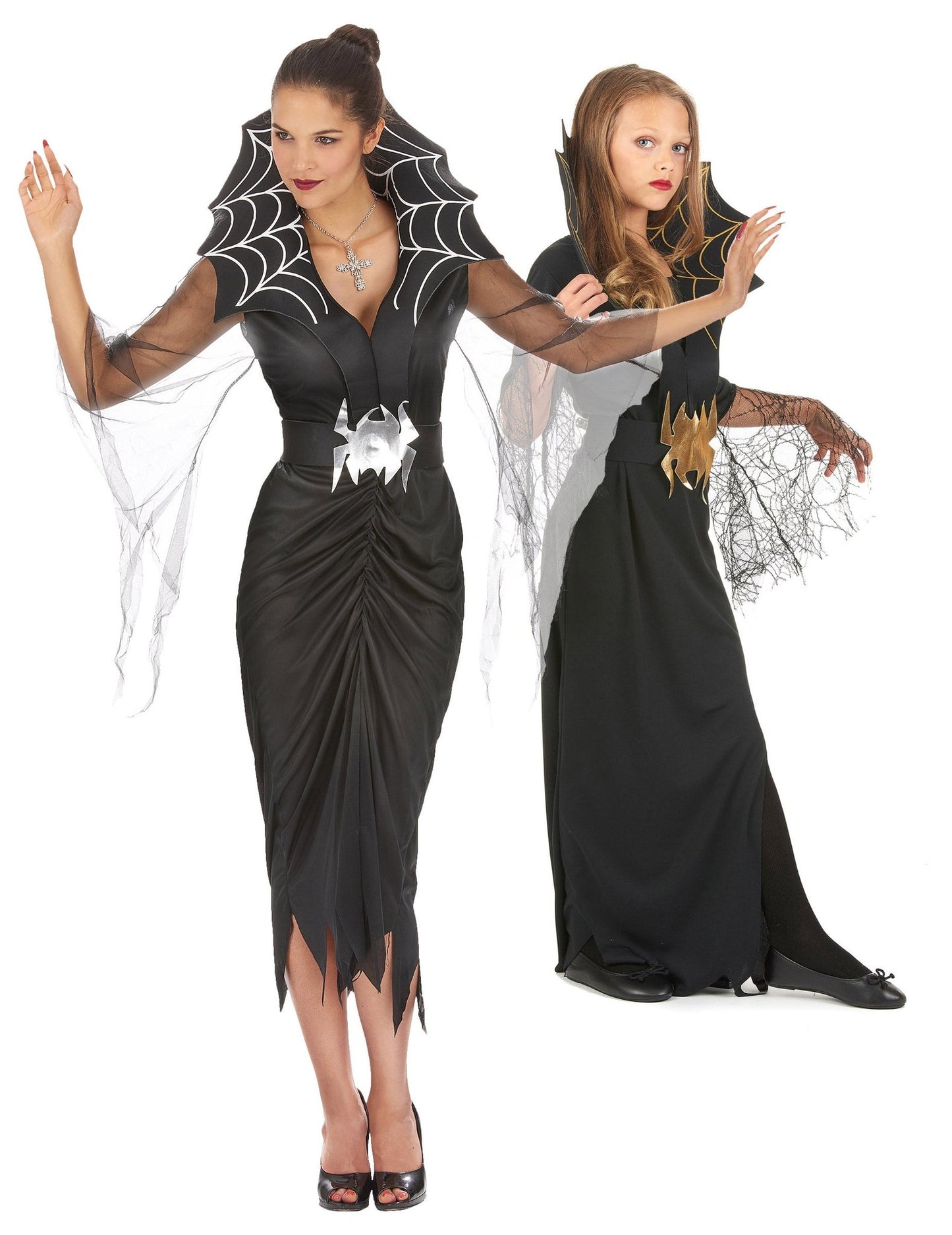Costum de cuplu vrăjitoare păianjen mamă-fiică Halloween