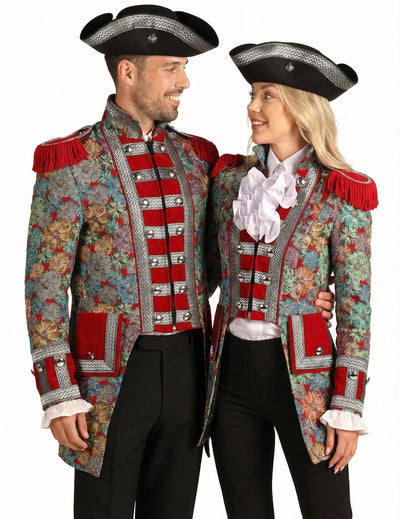 Costum de cuplu cu sacou cu motiv floral, premium, adult