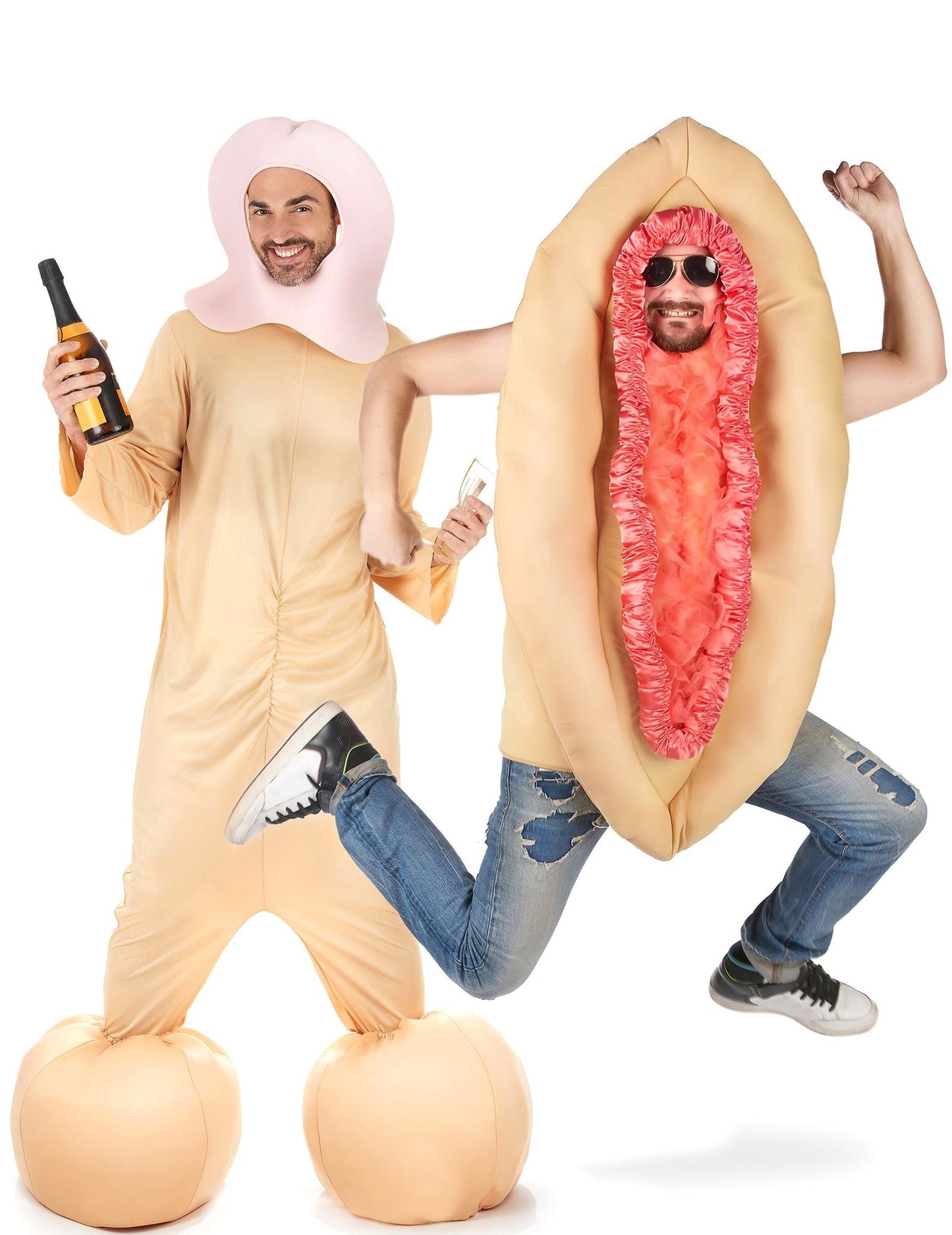 Costum de cuplu cu penis și vagin pentru adulți