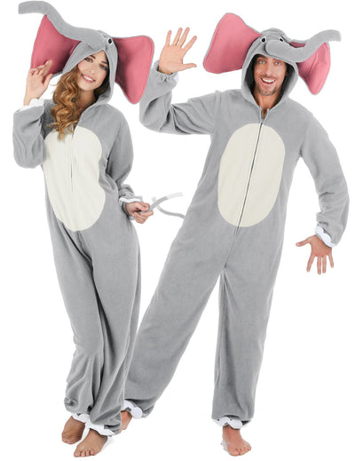Costum de cuplu elefant gri pentru adulți