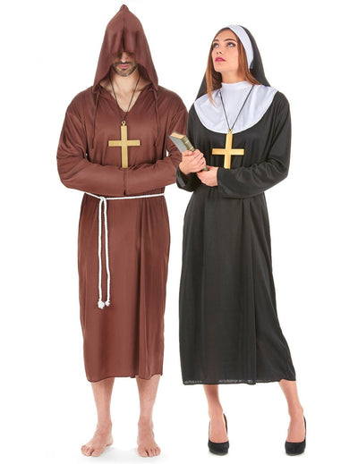 Costum de cuplu călugăr și călugăriță