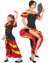 Costum de cuplu dansatoare flamenco mamă și fiică