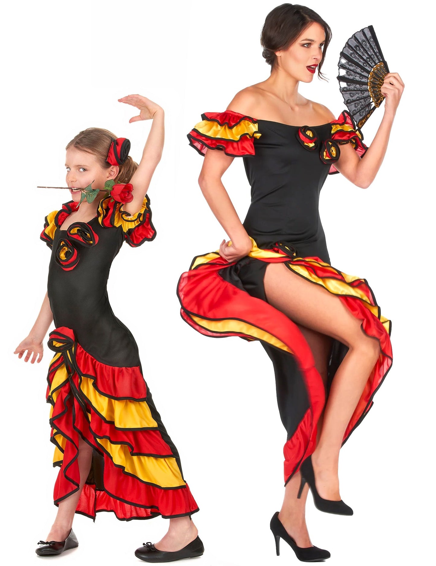 Costum de cuplu dansatoare flamenco mamă și fiică